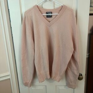 Nordstrom Clan Douglas Pink V-Neck Sweater Soft Knit